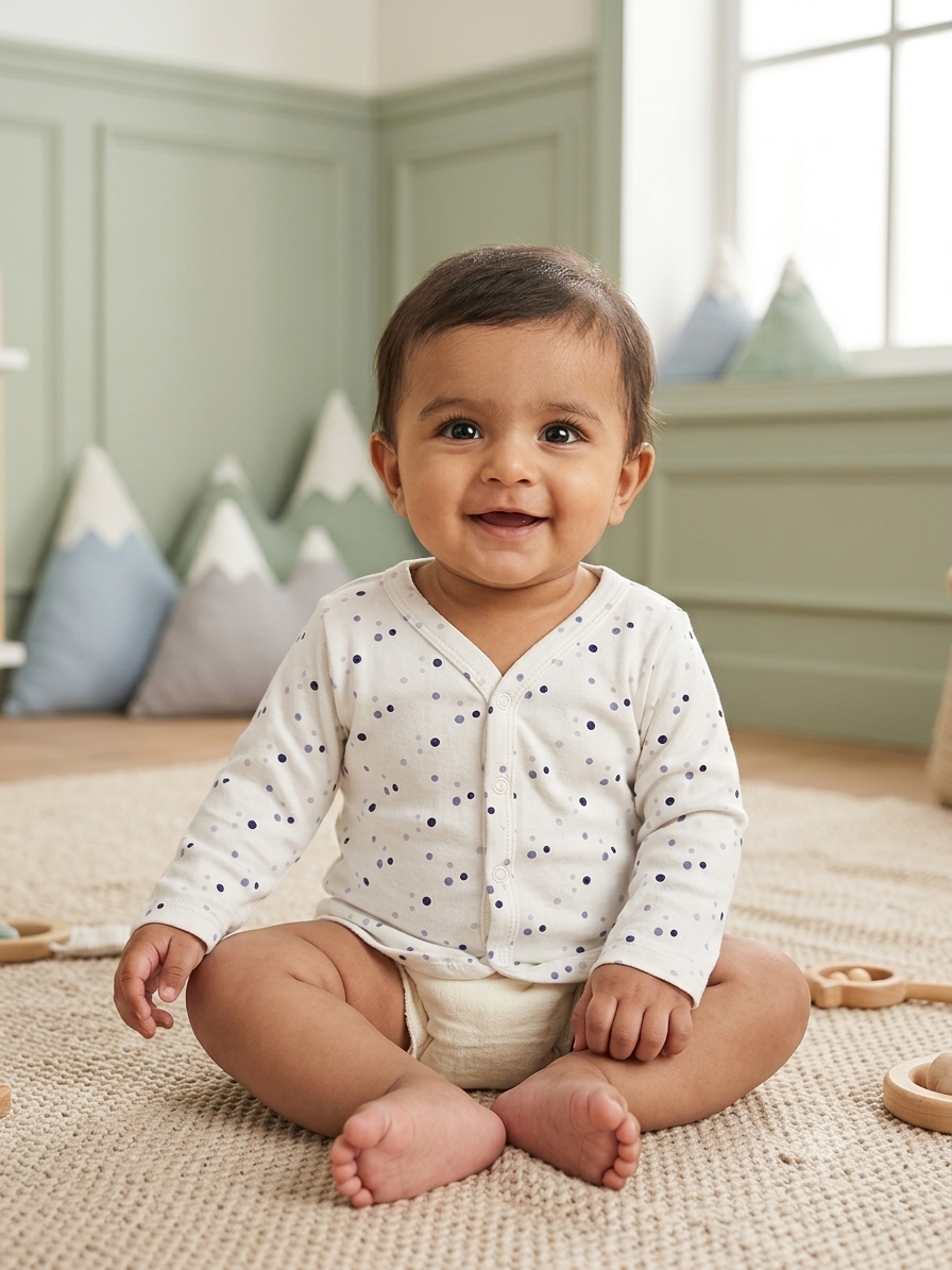 Newborn Full Sleeve Front-Open Soft Cotton Jhabla Sizes: S | M | L- 3 pack combo