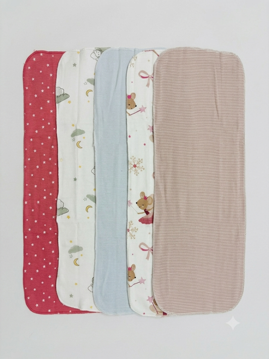 Organic Cotton Burp Cloths- 5 pcs combo