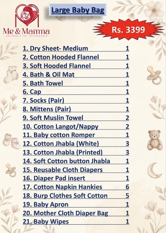 Me & Mamma Large Baby Bag –Basic Hospital Kit for Newborns