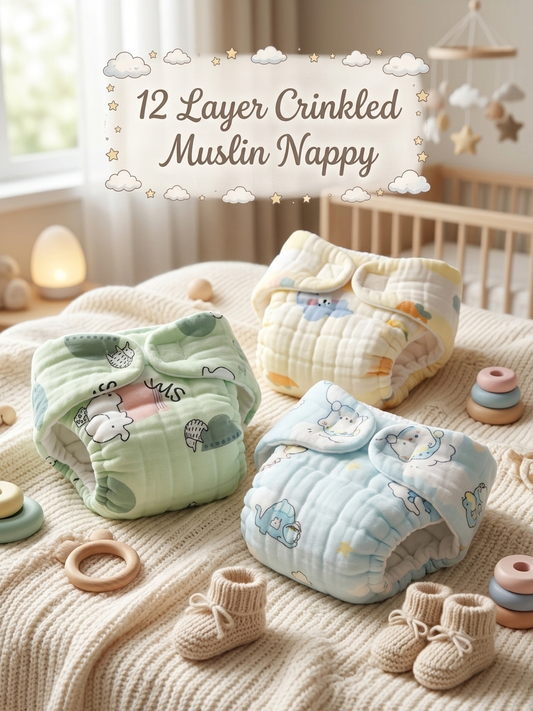 6 Layer Muslin Diaper for Baby (Pack of 3)