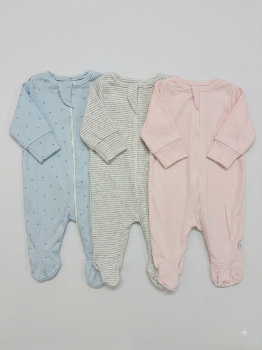 Soft cotton sleep suit ( Non Hooded) - 3 pack combo