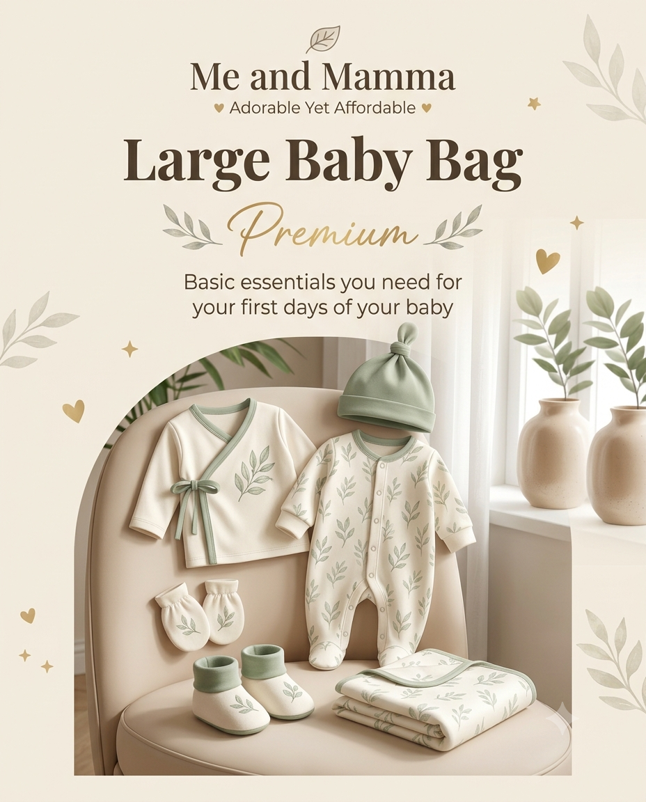 Me & Mamma Large Baby Bag –Basic Hospital Kit for Newborns