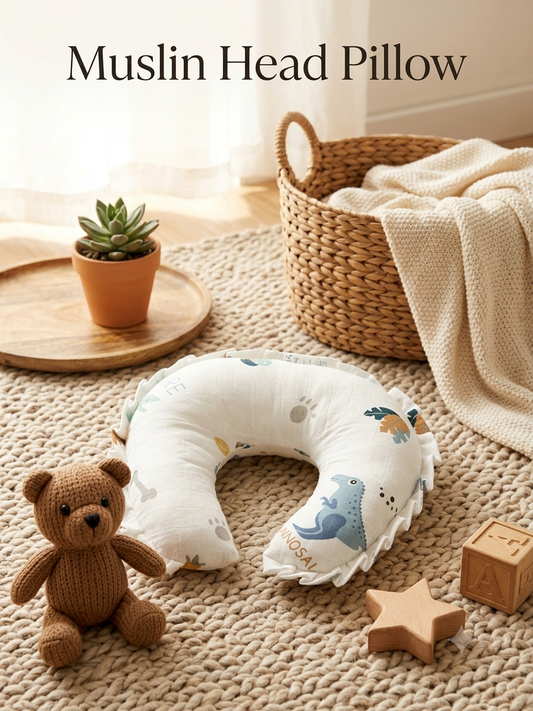 Muslin Newborn Head Shaping Pillow – Soft Support for Tiny Heads