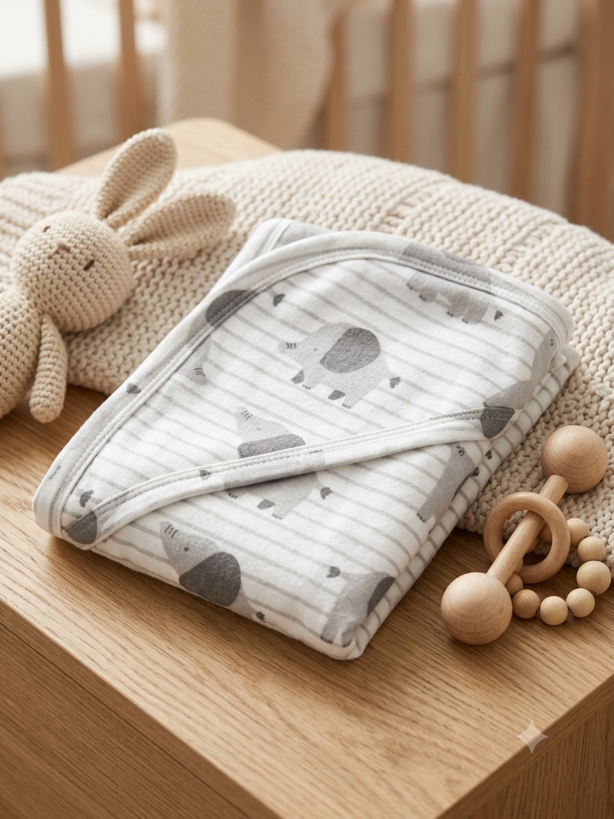 Newborn Hooded Flannel- Double Layer Premium