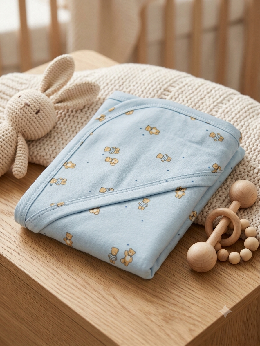 Newborn Hooded Flannel- Double Layer Premium