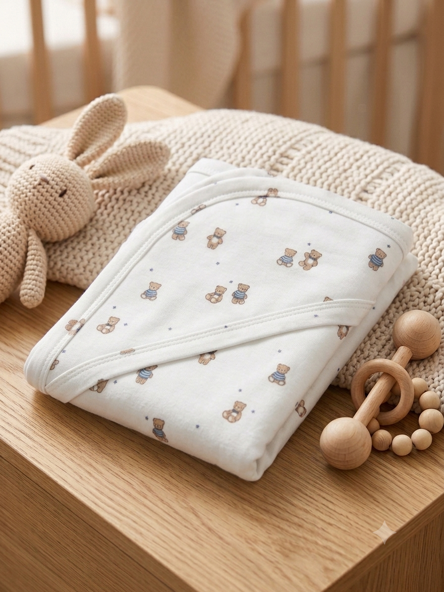 Newborn Hooded Flannel- Double Layer Premium