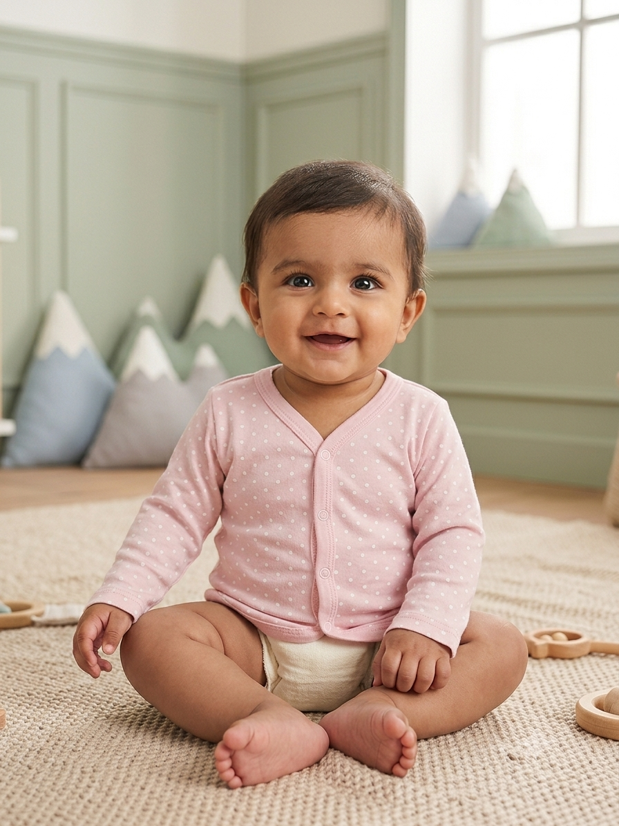 Newborn Full Sleeve Front-Open Soft Cotton Jhabla Sizes: S | M | L- 3 pack combo