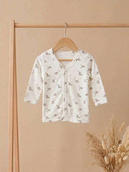 Newborn Full Sleeve Front-Open Soft Cotton Jhabla Sizes: S | M | L- 3 pack combo
