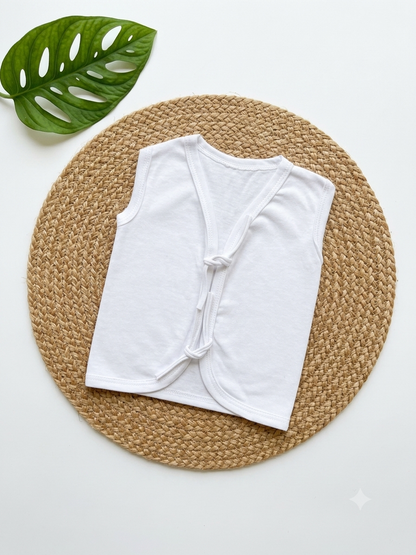Pure White Jhabla with Center Tie Knots -6 pcs combo