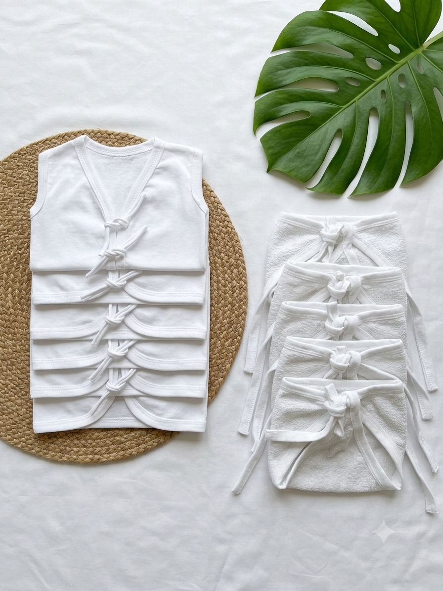 Newborn Jhabla & Nappy Set -12 pcs combo