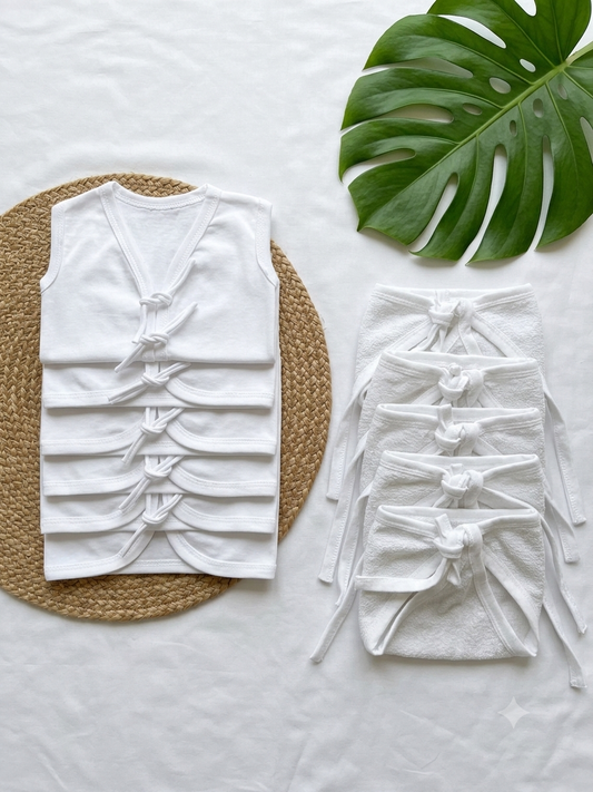 Newborn Jhabla & Nappy Set -12 pcs combo