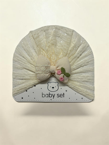 BABY GIRL'S TURBAN CAP  - 3 pcs combo
