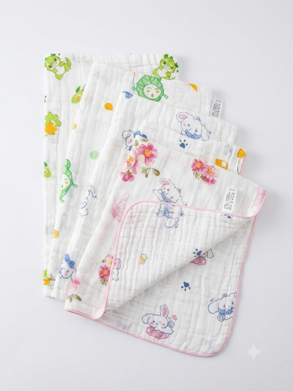 Organic Cotton Muslin Burp Cloths- 3 pcs combo