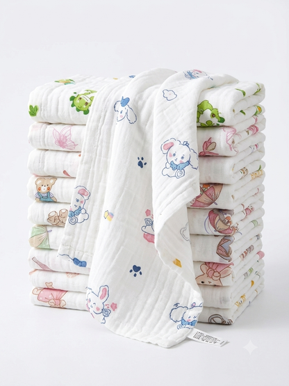 Organic Cotton Muslin Burp Cloths- 3 pcs combo