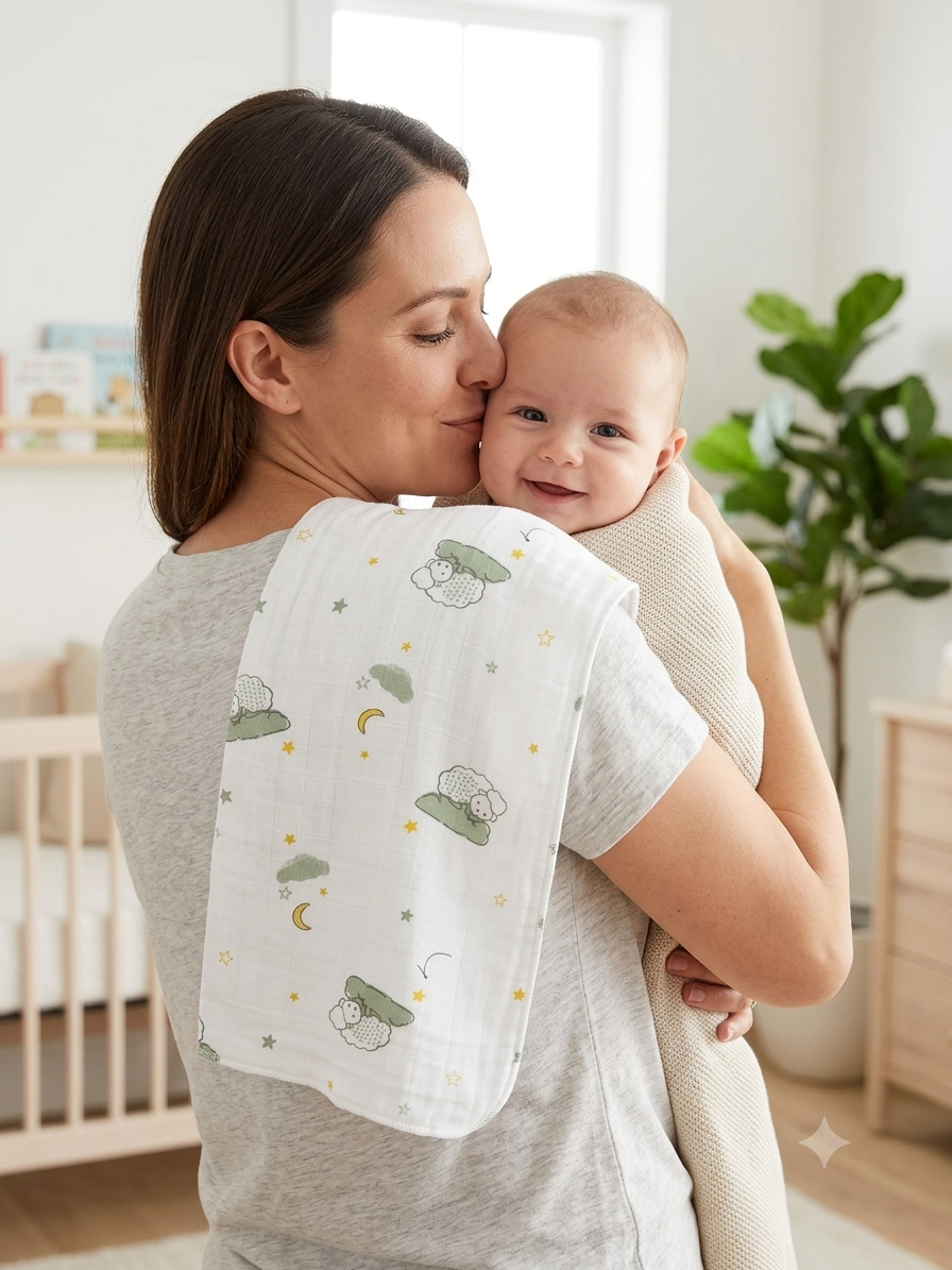 Organic Cotton Burp Cloths- 5 pcs combo