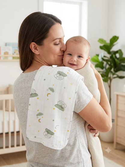 Organic Cotton Burp Cloths- 5 pcs combo