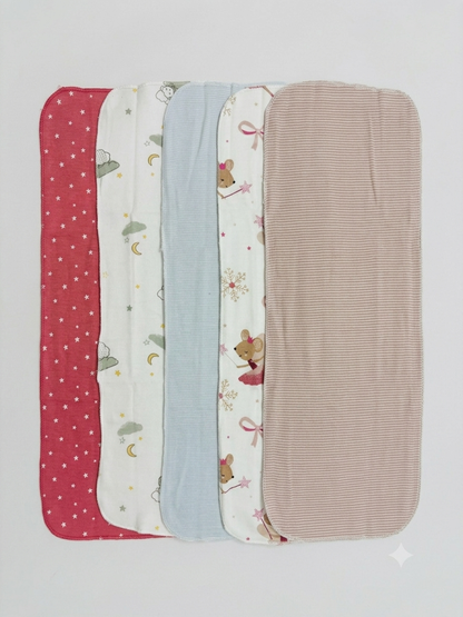 Organic Cotton Burp Cloths- 5 pcs combo