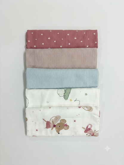 Organic Cotton Burp Cloths- 5 pcs combo