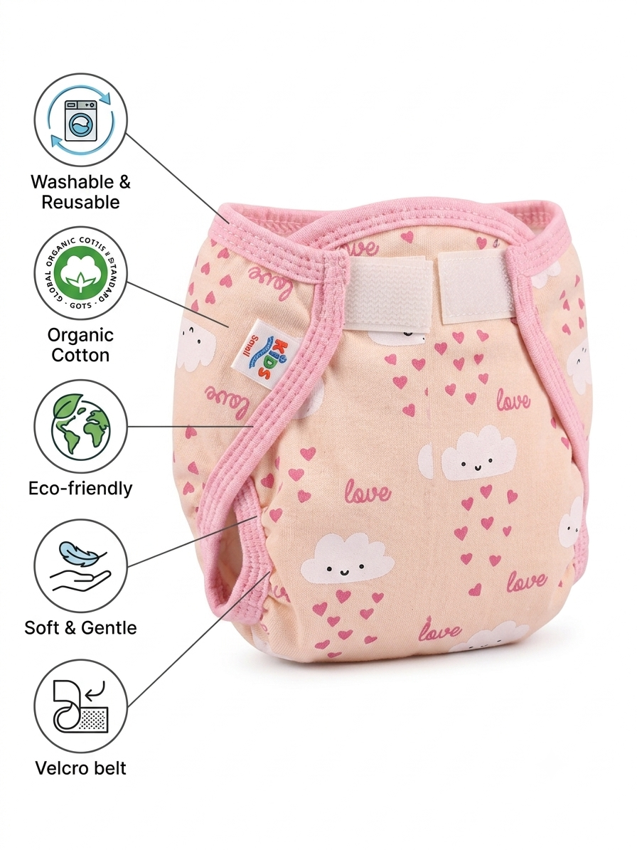Leak-Proof Cotton Newborn Reusable Cloth Diaper- insert combo