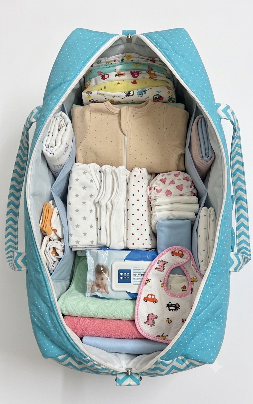 Me & Mamma Large Baby Bag –Basic Hospital Kit for Newborns