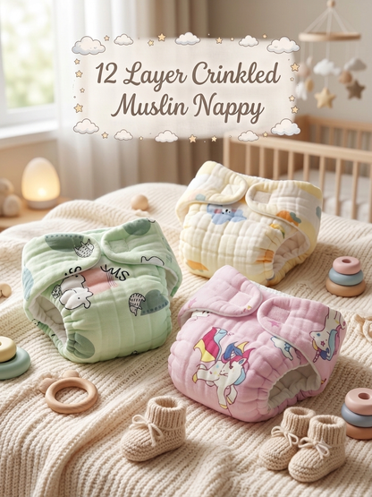 6 Layer Muslin Diaper for Baby (Pack of 3)