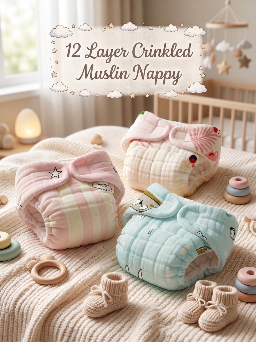 6 Layer Muslin Diaper for Baby (Pack of 3)