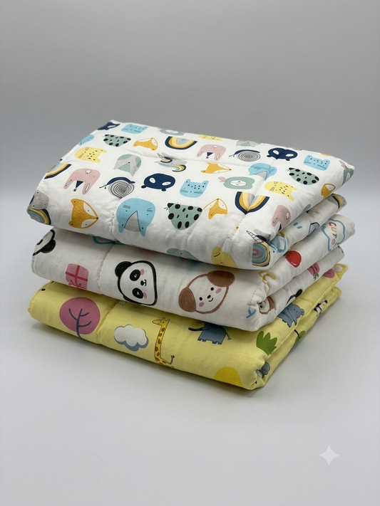 Newborn 4-Piece Pure Cotton Diaper Changing Mat Set