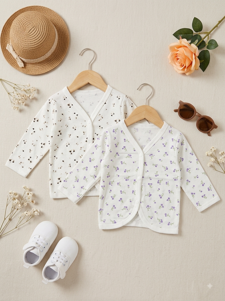 Newborn Full-Sleeve Front-Open Jhabla - pack of 5 (Copy)