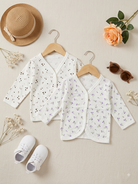 Newborn Full-Sleeve Front-Open Jhabla - pack of 5 (Copy)