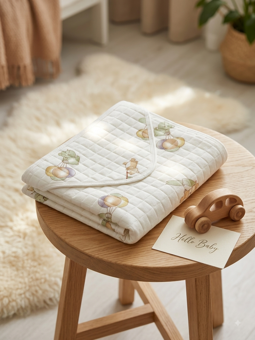 Newborn Hooded Soft Cotton Flannel with Wrap Belt