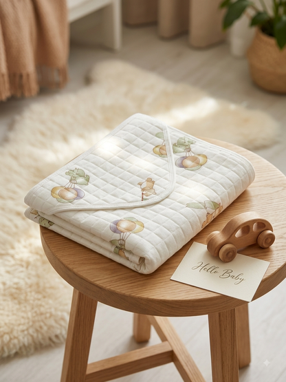 Newborn Hooded Soft Cotton Flannel with Wrap Belt