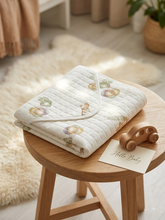 Newborn Hooded Soft Cotton Flannel with Wrap Belt