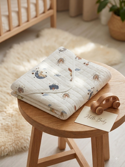 Newborn Hooded Soft Cotton Flannel with Wrap Belt