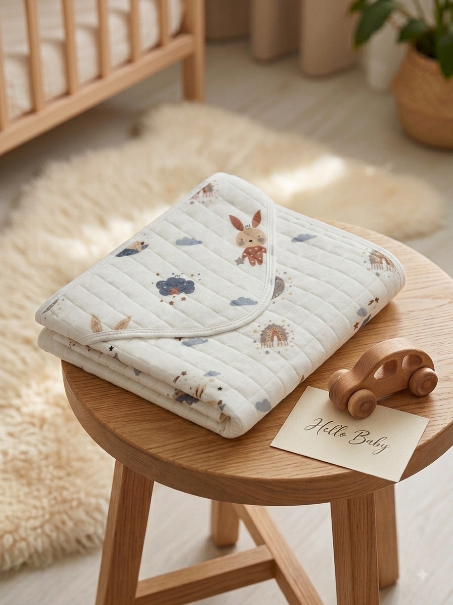 Newborn Hooded Soft Cotton Flannel with Wrap Belt