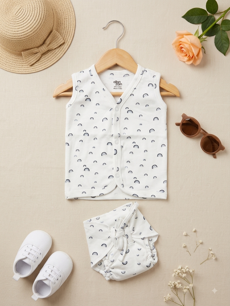 Premium Cotton Jhabla - padded nappy combo
