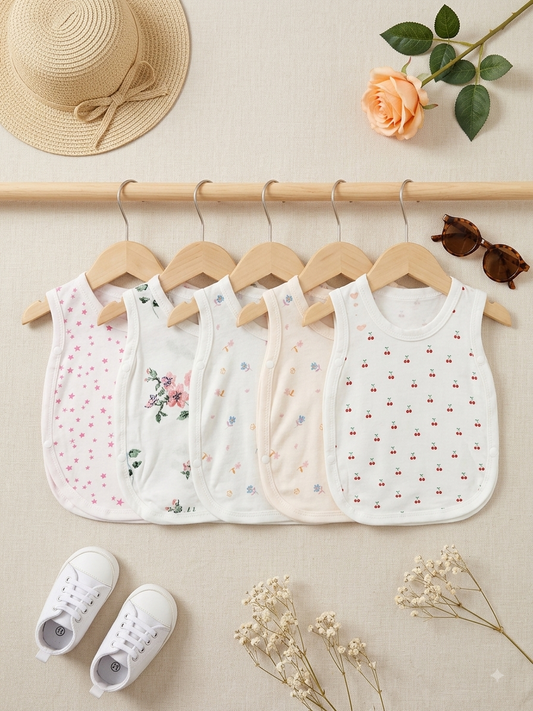 Newborn Side-Button Open Jhabla / Vest - pack of 5