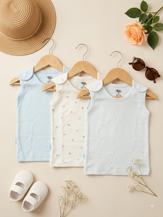 Newborn shoulder-Button Jhabla / Vest - 3 pack combo (Copy)