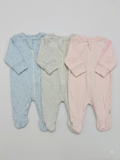 Soft cotton sleep suit ( Non Hooded)  - 3 pack combo