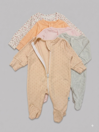 Soft cotton sleep suit ( Non Hooded)  - 3 pack combo
