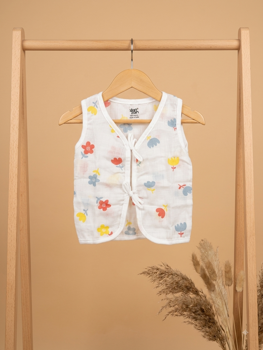 Newborn muslin Tie knot Jhabla- pack of 5