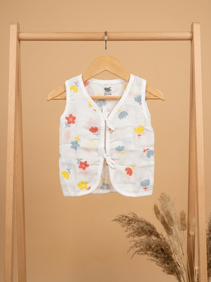 Newborn muslin Tie knot Jhabla- pack of 5